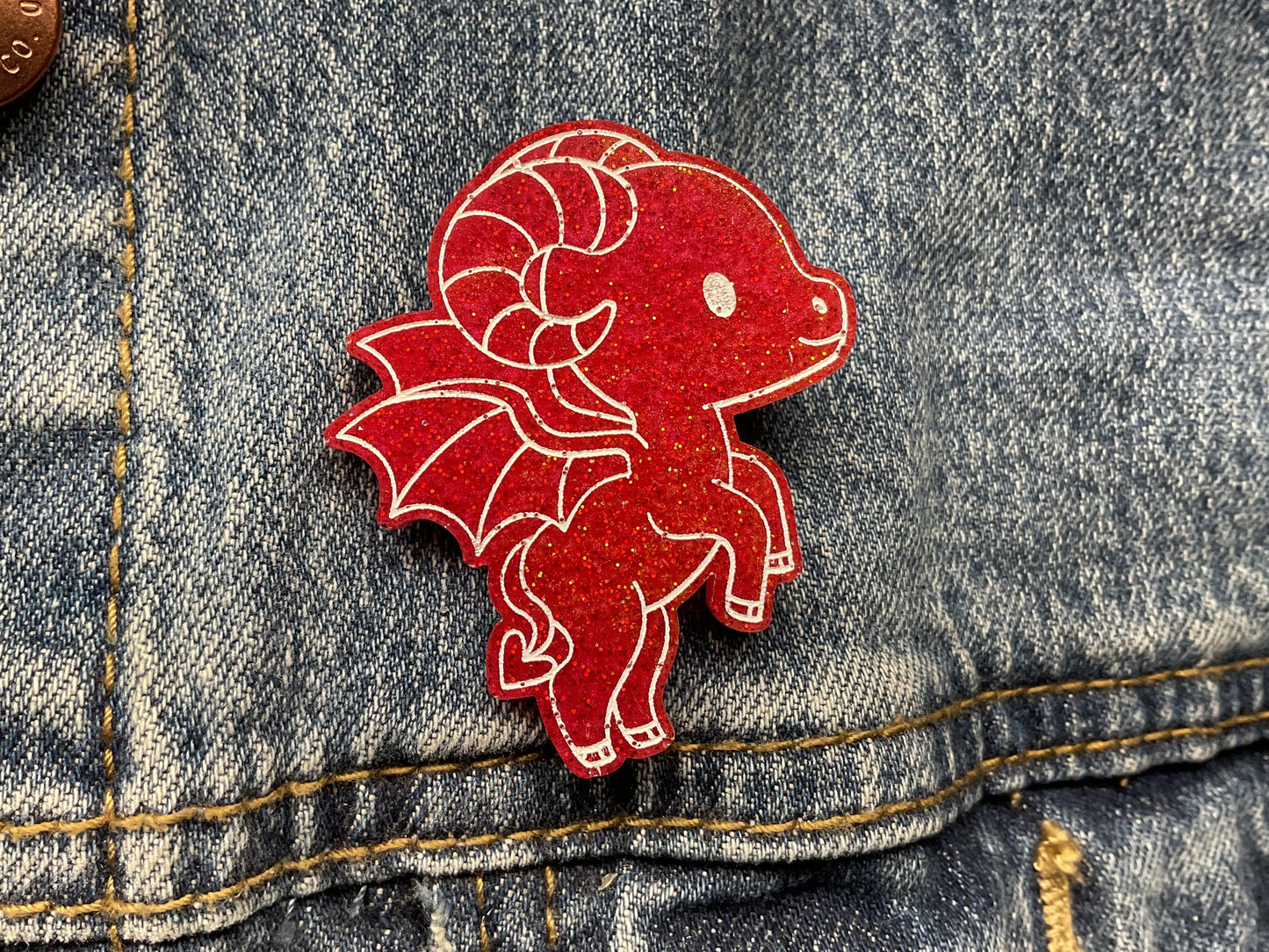 Red Jersey Devil Pin