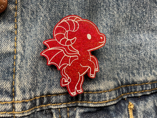 Red Jersey Devil Pin