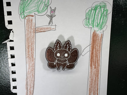 Small Brown & White Mothman Magnet