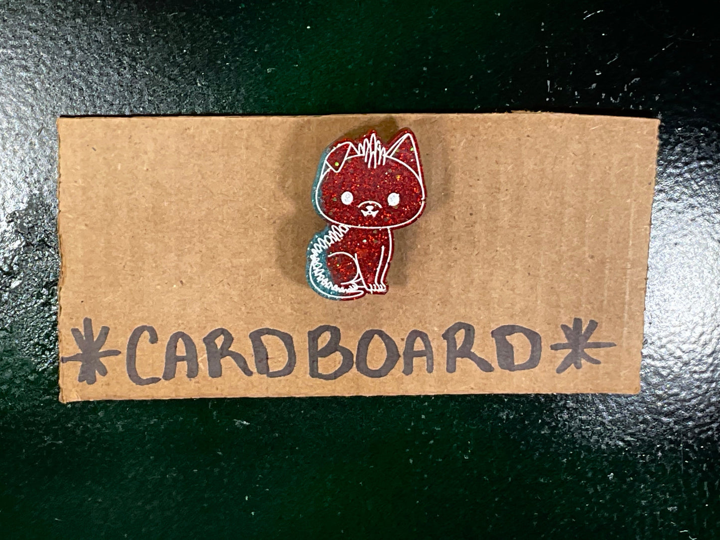 Small Glittery Red Blue Chupacabra Magnet