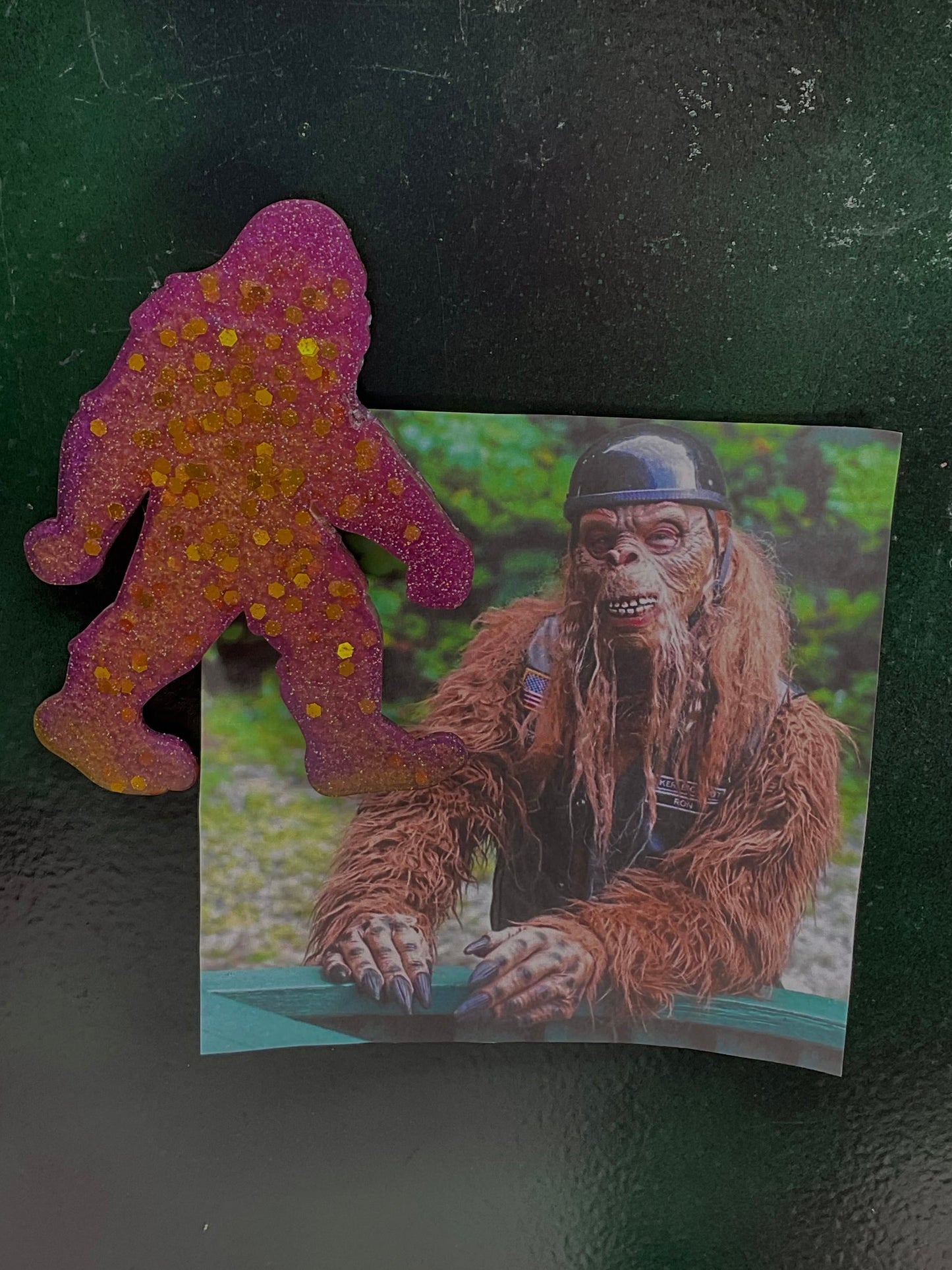 Large Pink/Purple Bigfoot Magnet - 5 Inches Tall