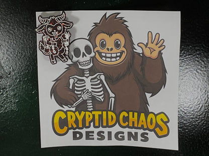 Small Krampus Magnet Black with Red Glitter