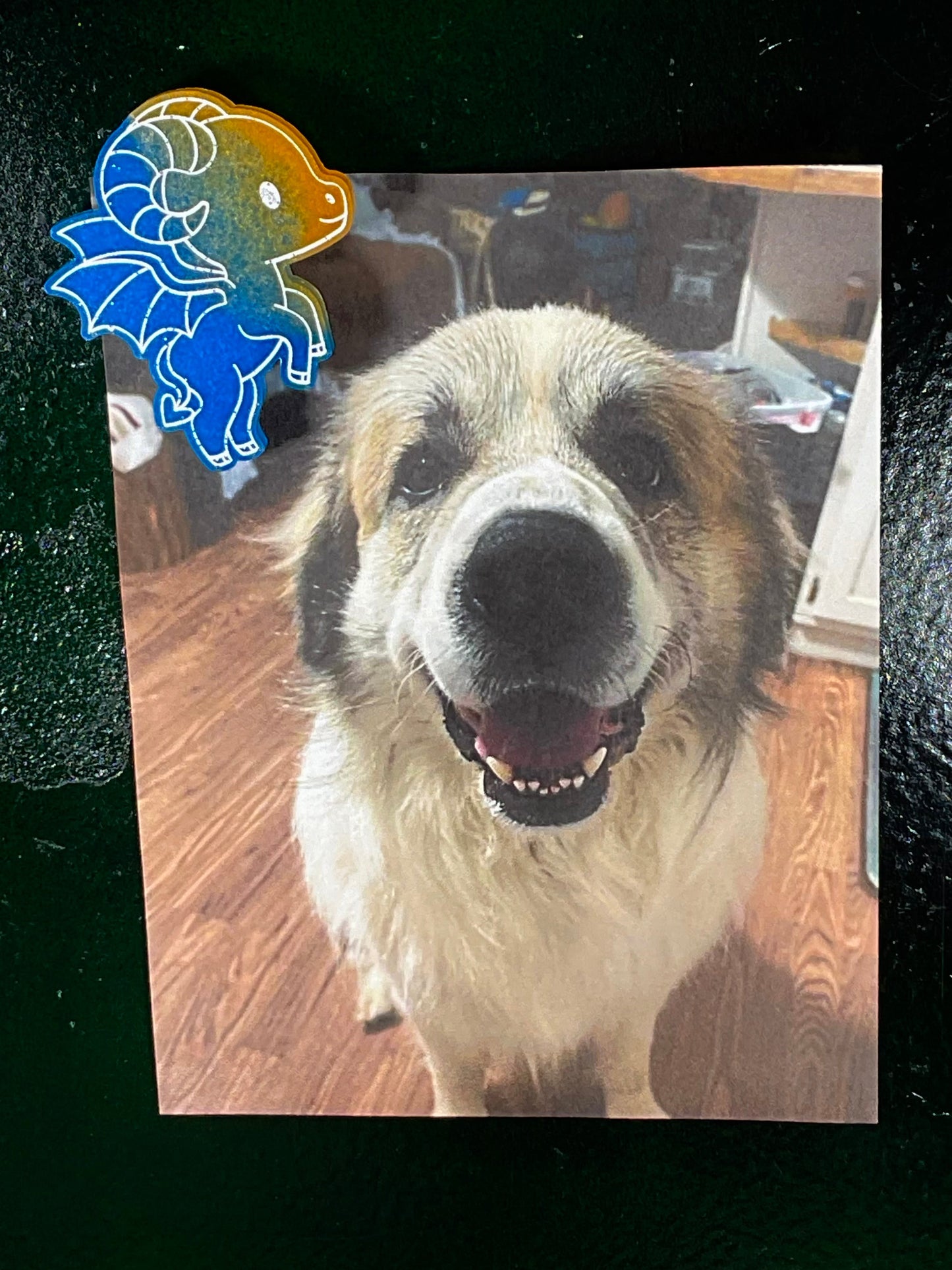 Small Blue & Yellow Jersey Devil Magnet Glow in the Dark