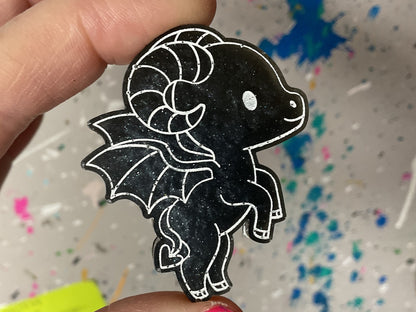 Small Black Jersey Devil Magnet