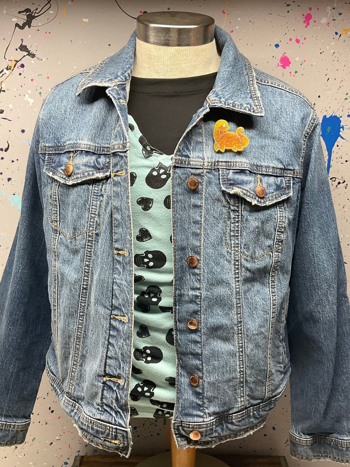 Fiery Orange Loch Ness Monster Pin