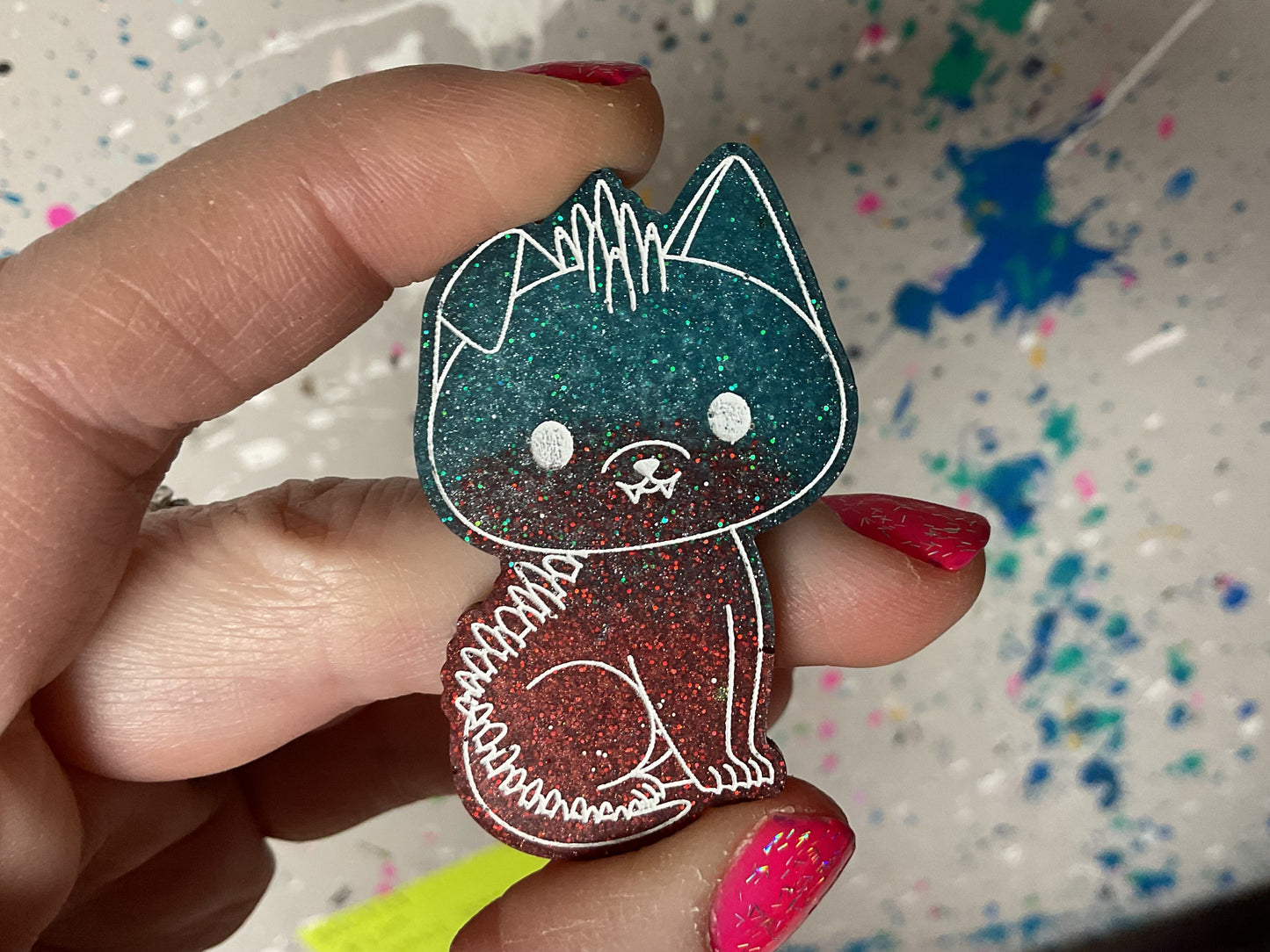 Small Blue Red Chupacabra Magnet