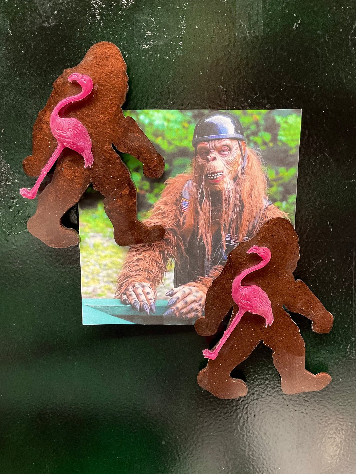 Large 5 Inch Bigfoot & Flamingo Magnet