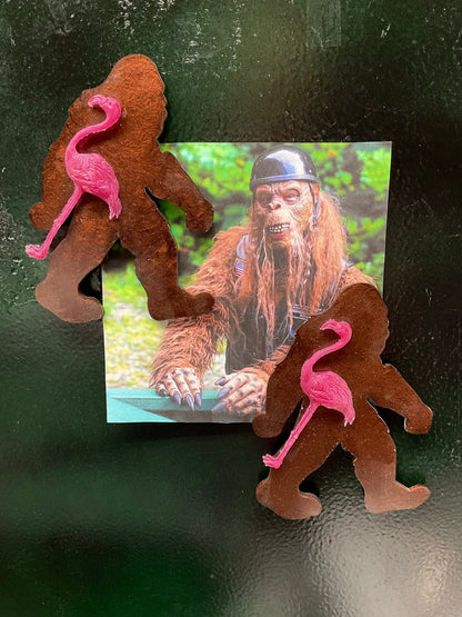 Large 5 Inch Bigfoot & Flamingo Magnet