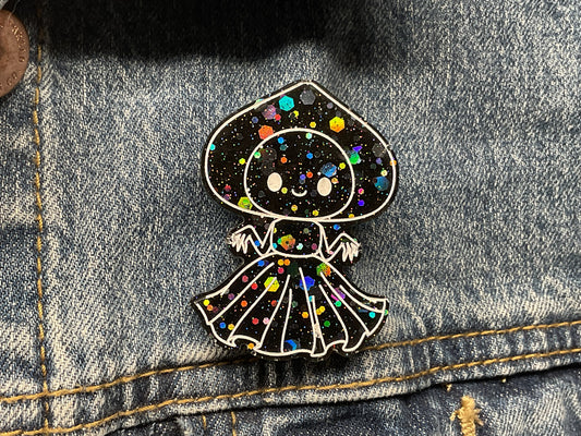 Black Holographic Flatwoods Monster Pin