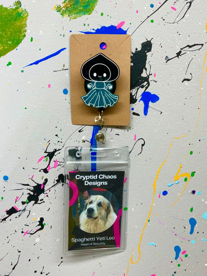 Black & Teal Flatwoods Monster Retractable Badge Reel