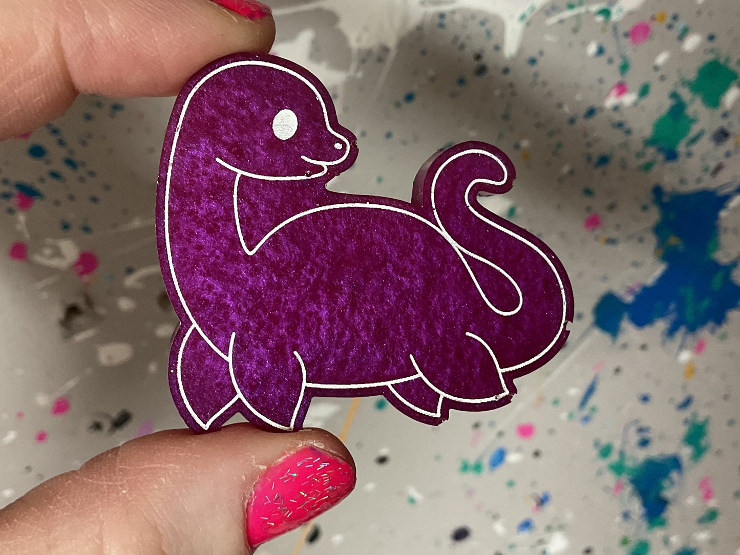 Small Loch Ness Monster Light Purple Magnet