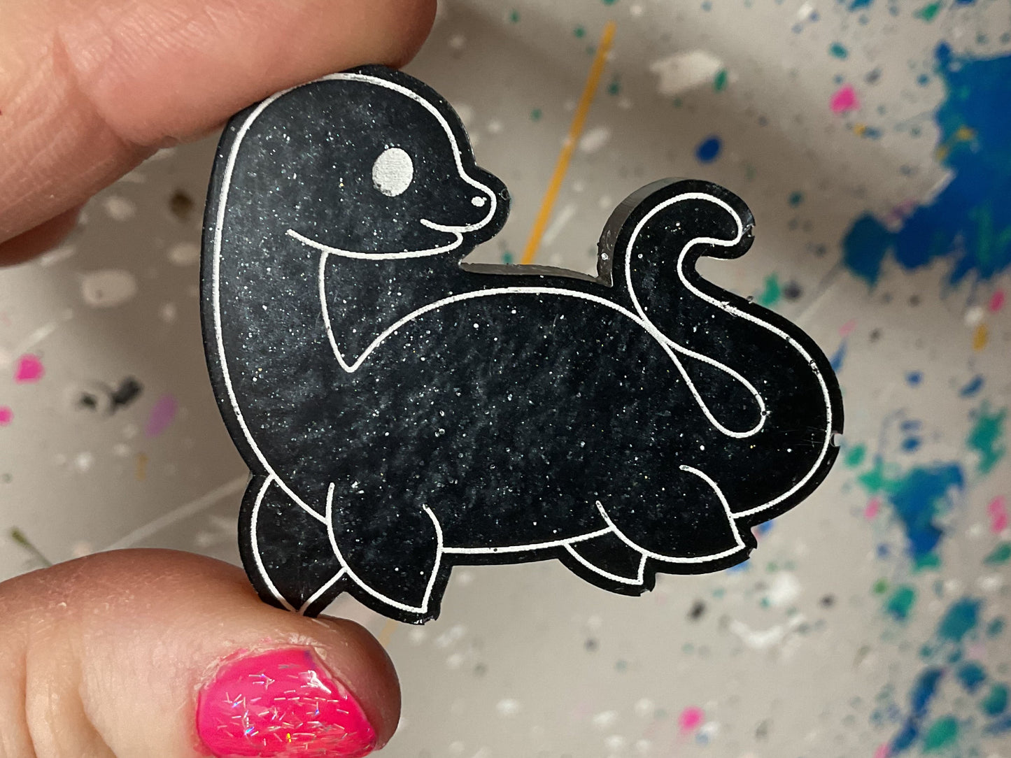 Small Loch Ness Monster Black Magnet