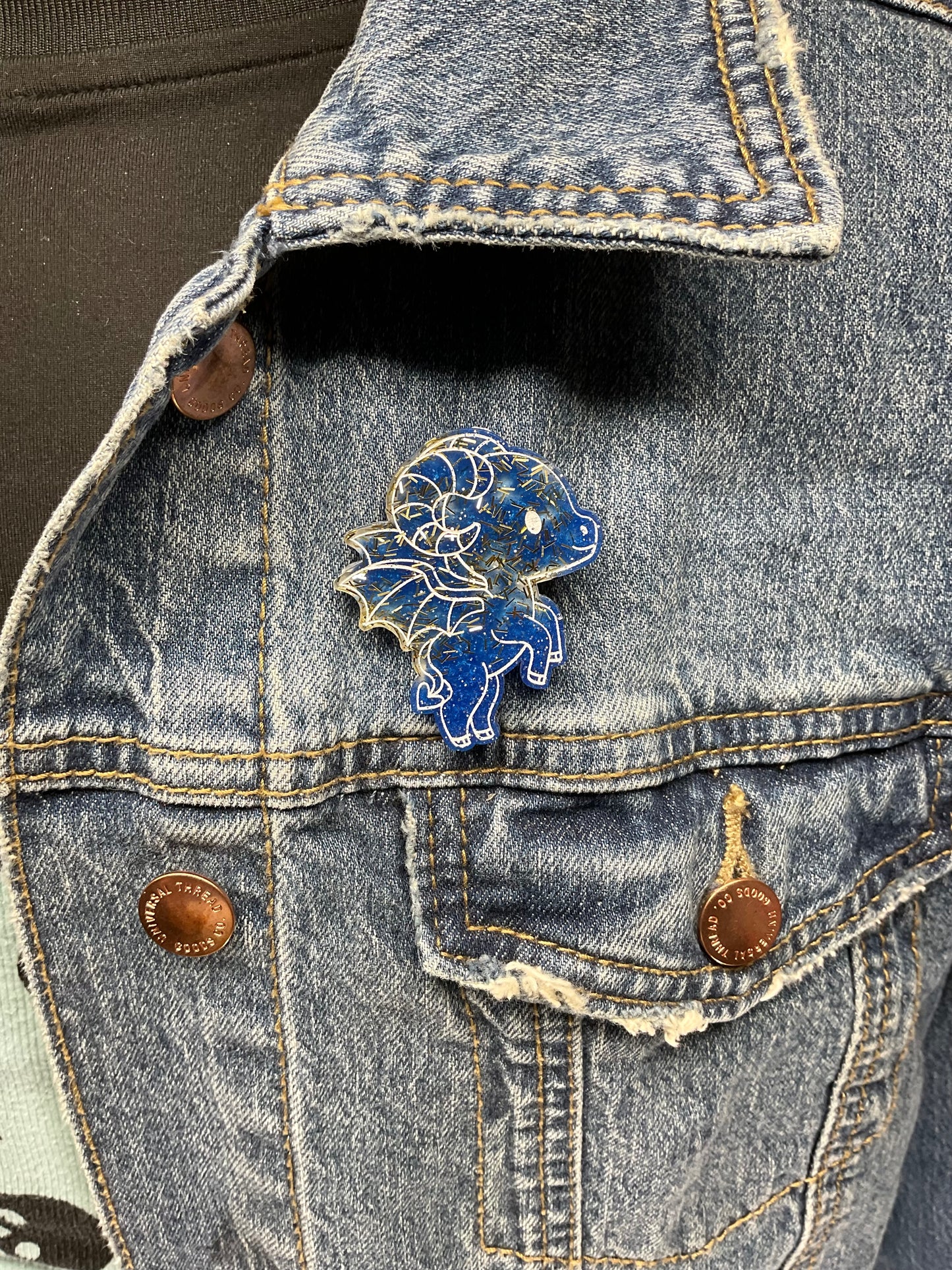 Blue and Yellow Jersey Devil Pin