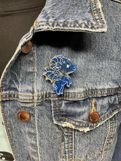 Blue and Yellow Jersey Devil Pin