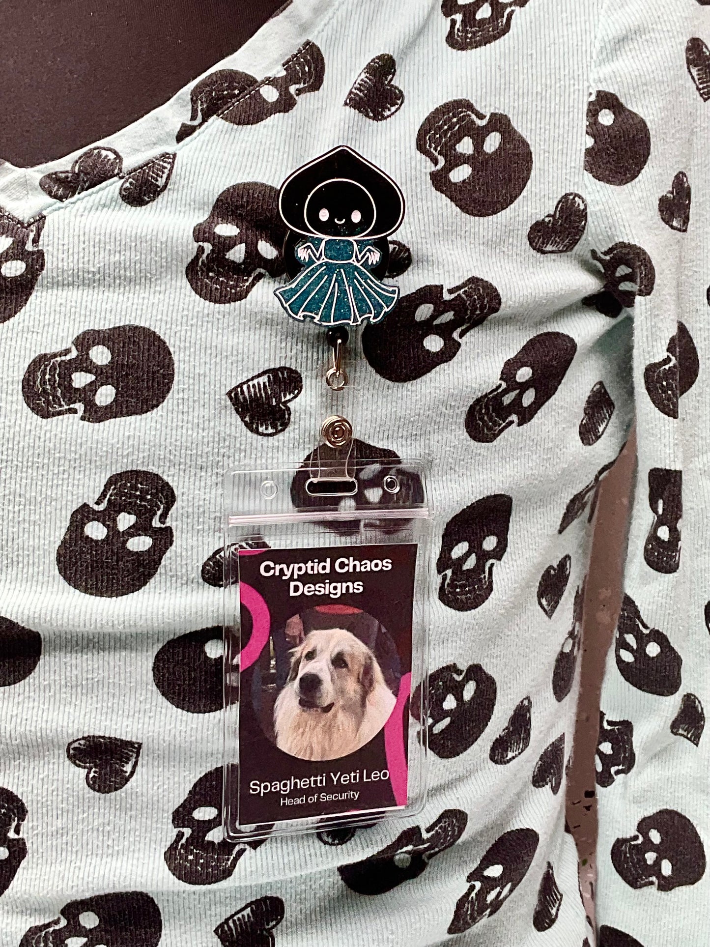 Black & Teal Flatwoods Monster Retractable Badge Reel