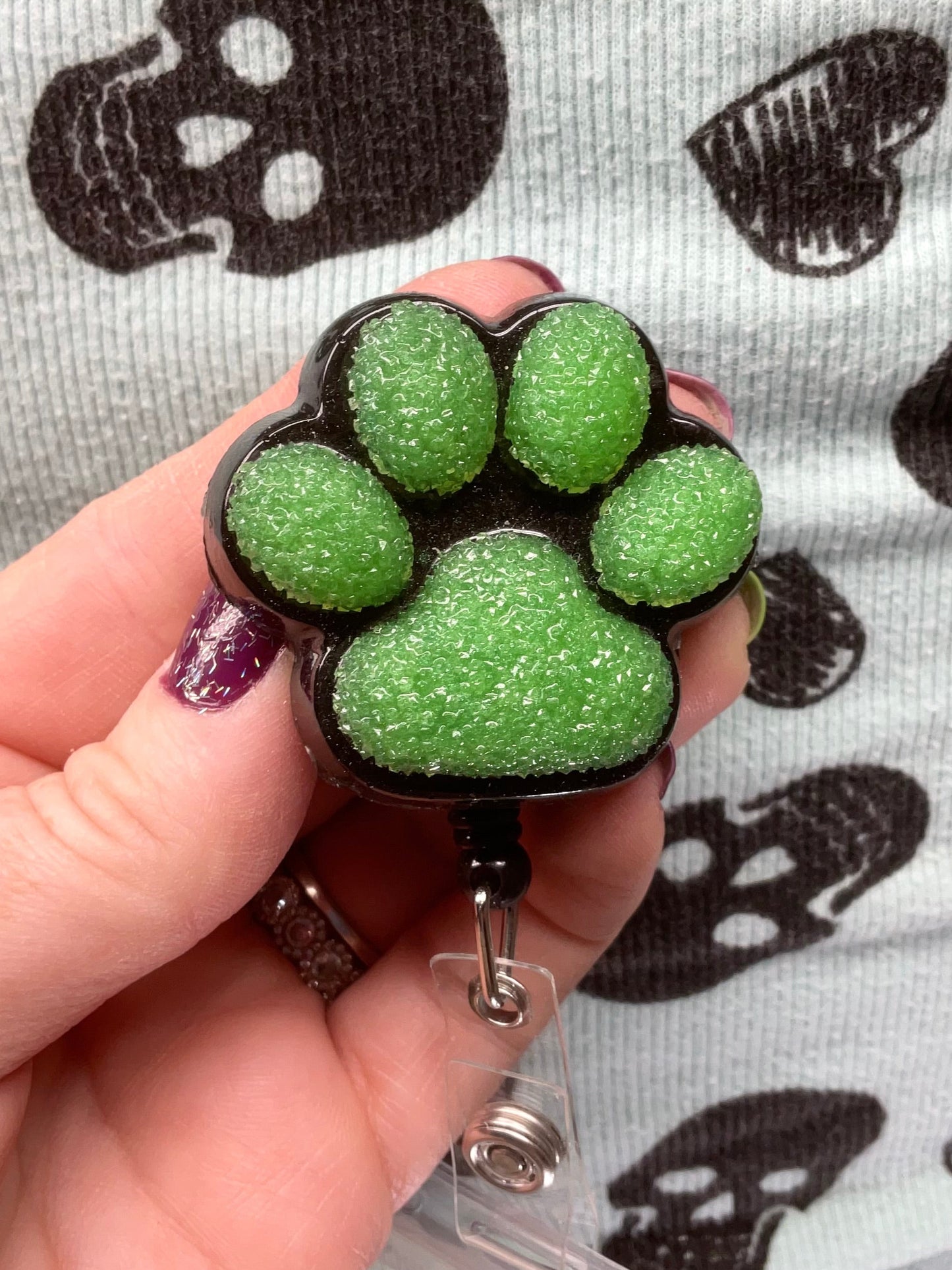 Glow In The Dark 3D Paw Print Badge Reel