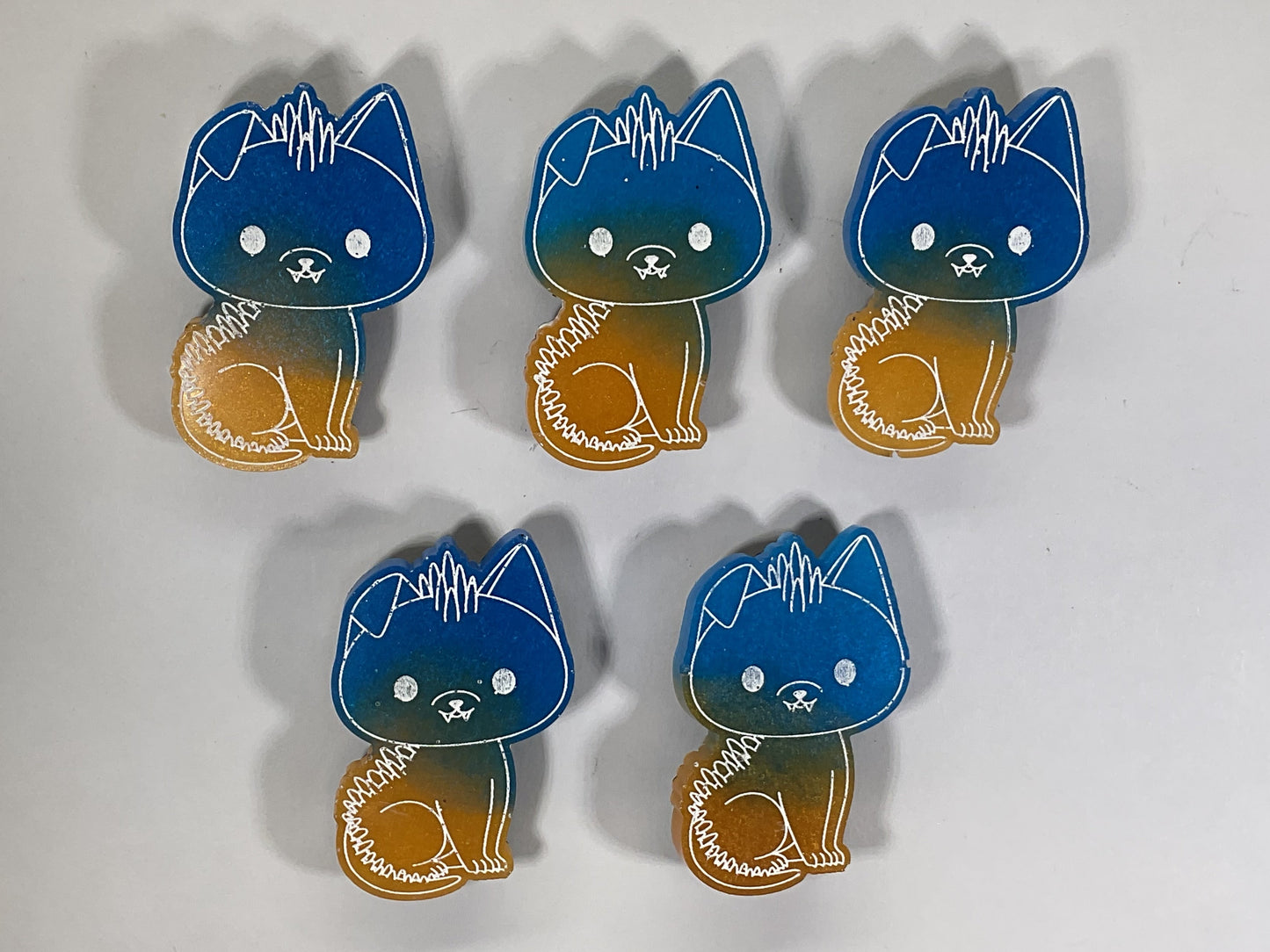 Small Blue Yellow Chupacabra Magnet Glow in the Dark