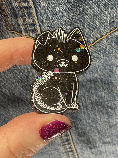 Holographic Black Chupacabra Pin