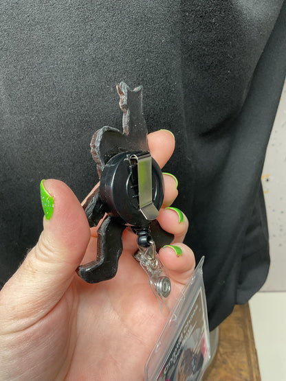 Brown Bigfoot Rock Hand Retractable Badge Reel