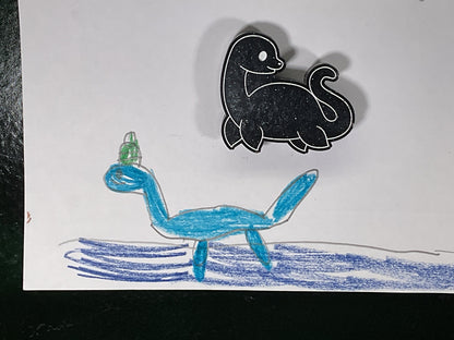 Small Loch Ness Monster Black Magnet