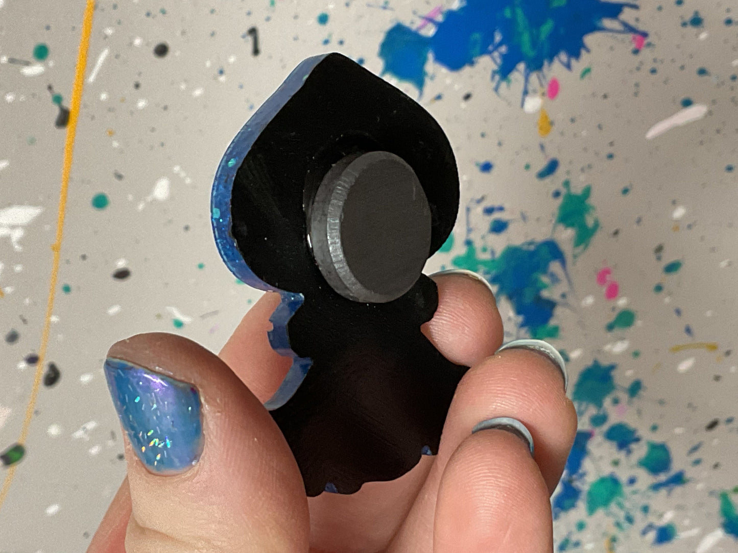 Small Flatwoods Monster Blue Glitter Magnet