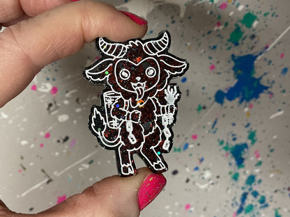Small Holographic Glitter Krampus Magnet