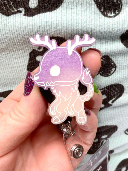 Purple Wendigo Retractable Badge Reel-Glow In The Dark