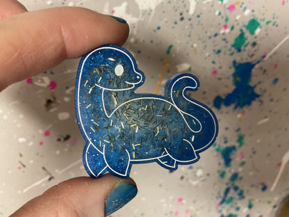 Small Loch Ness Monster Blue Gold Magnet