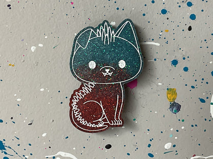 Small Blue Red Chupacabra Magnet