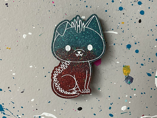 Small Blue Red Chupacabra Magnet