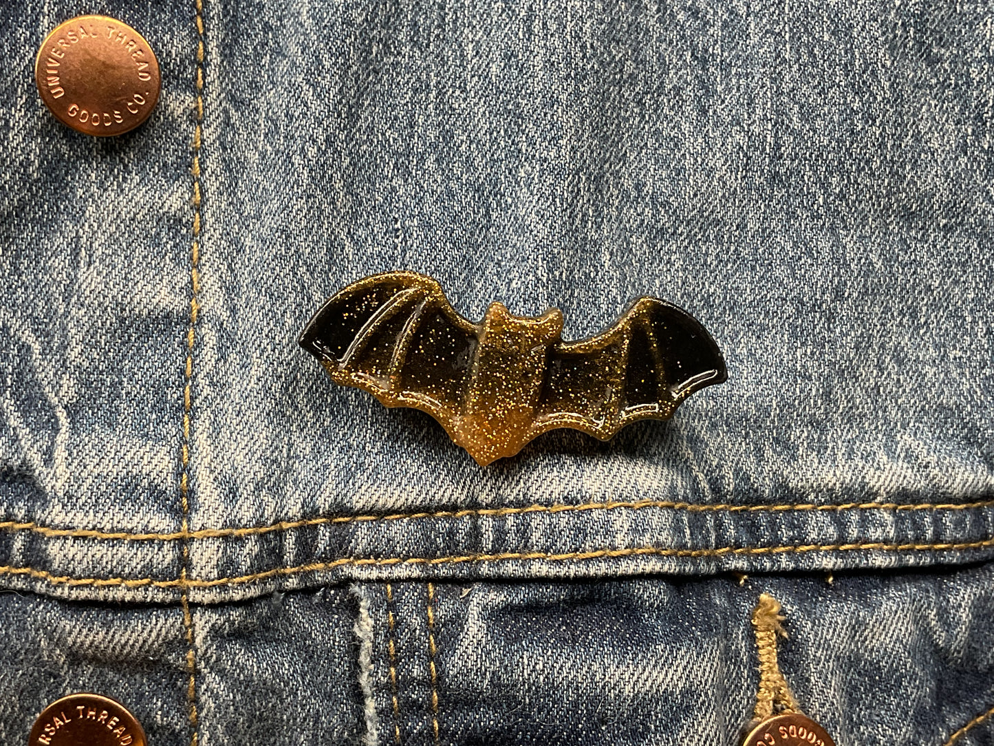 Yellow & Black Bat Pin