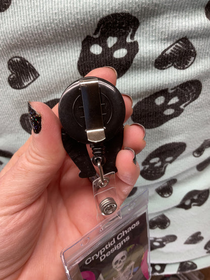 Ghostly White Nightcrawler Retractable Badge Reel