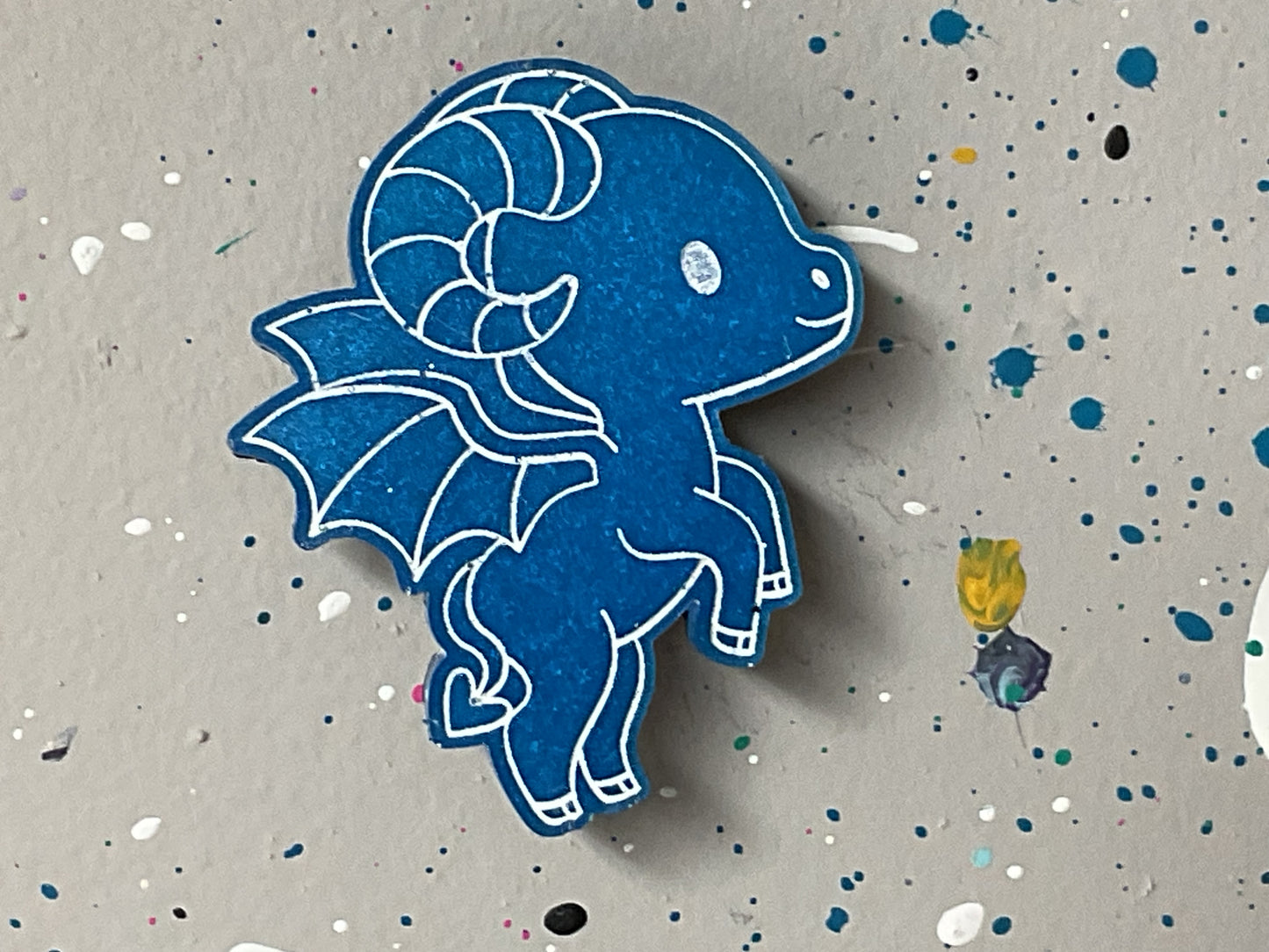 Small Blue Jersey Devil Magnet Glow in the Dark