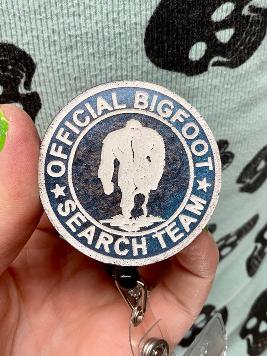 Official Bigfoot Search Team Retractable Badge Reel - Blue