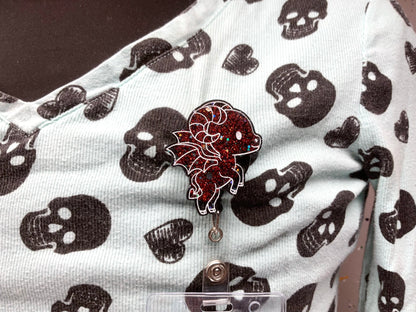 Red & Black Jersey Devil Retractable Badge Reel