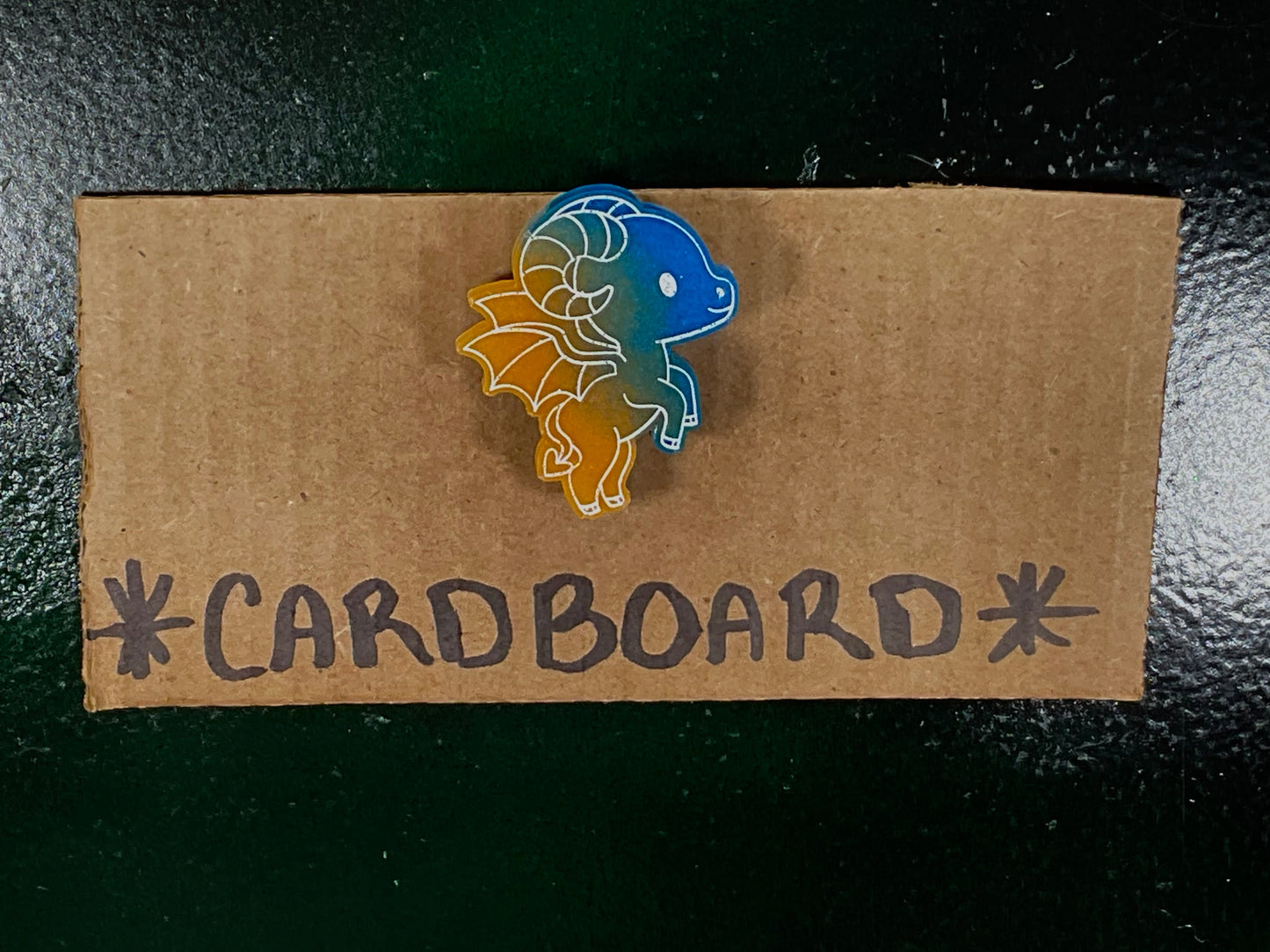 Small Glow in the Dark Jersey Devil Magnet Blue and Yellow