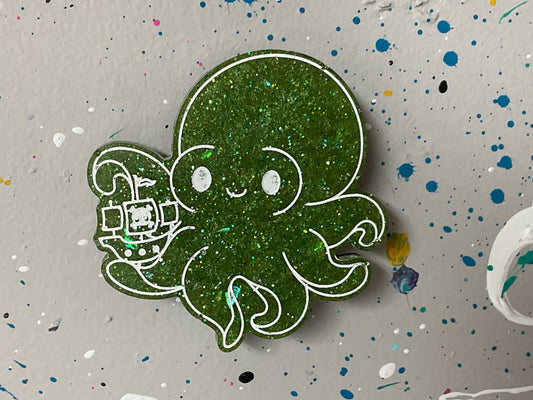 Small Olive Green Kraken Magnet