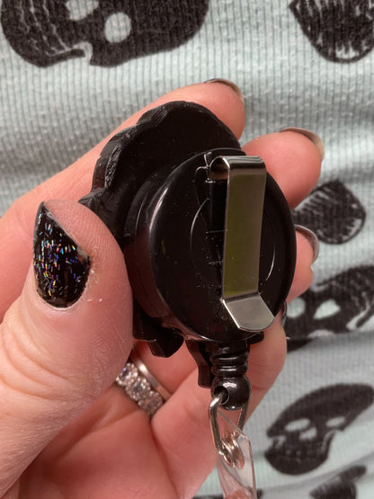 Red & Black Jersey Devil Retractable Badge Reel