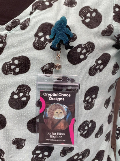 Teal Bigfoot Retractable Badge Reel