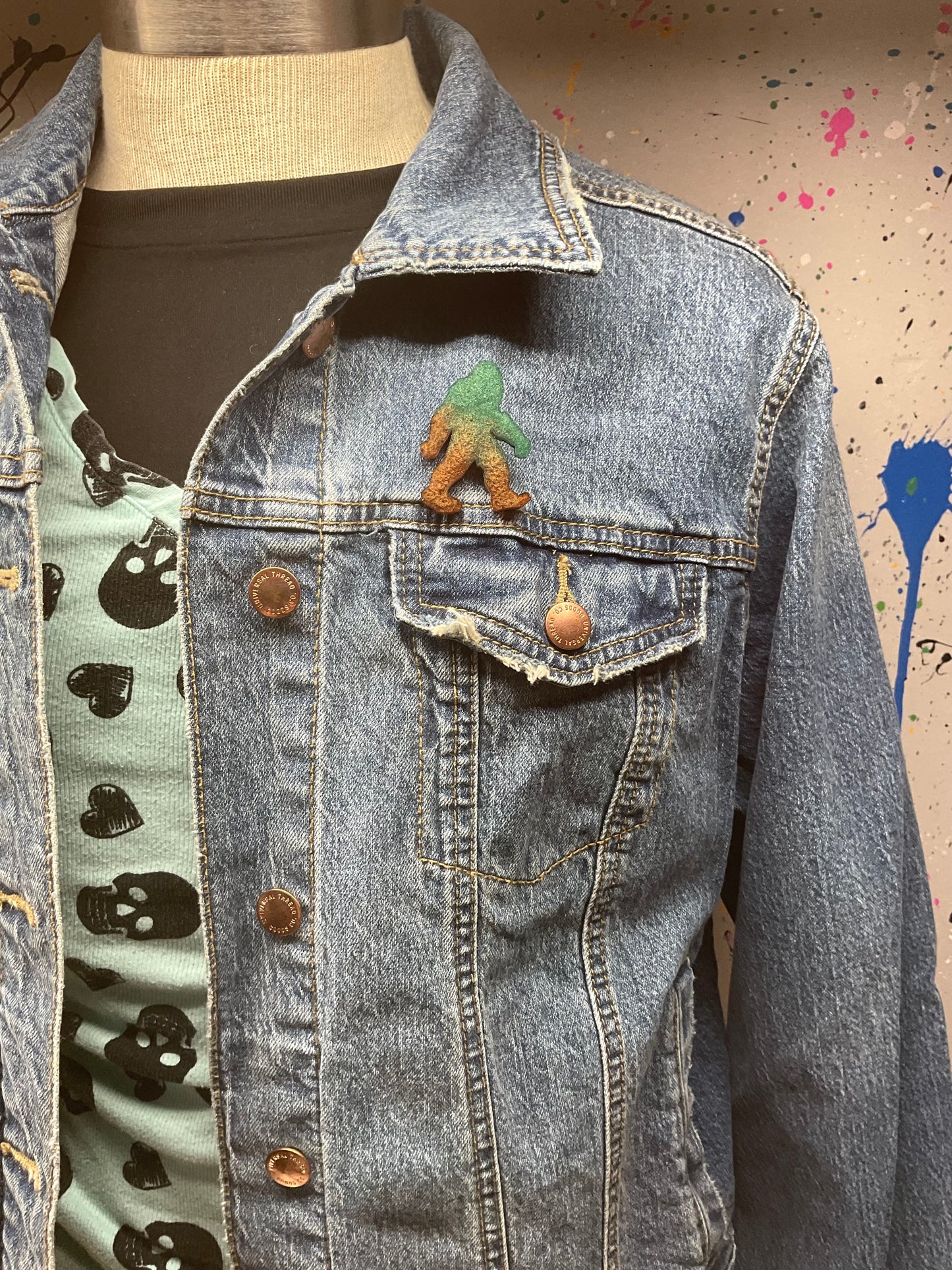 Brown & Green Bigfoot Pin