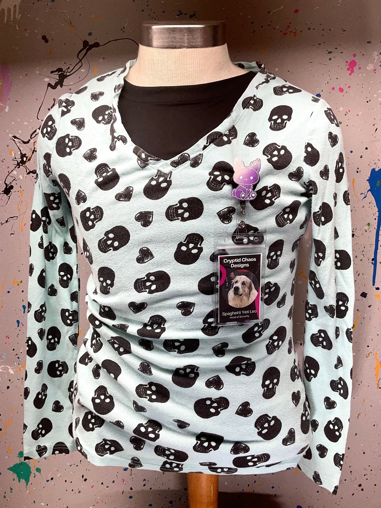 Purple & White Jackalope Retractable Badge Reel-Glow In The Dark