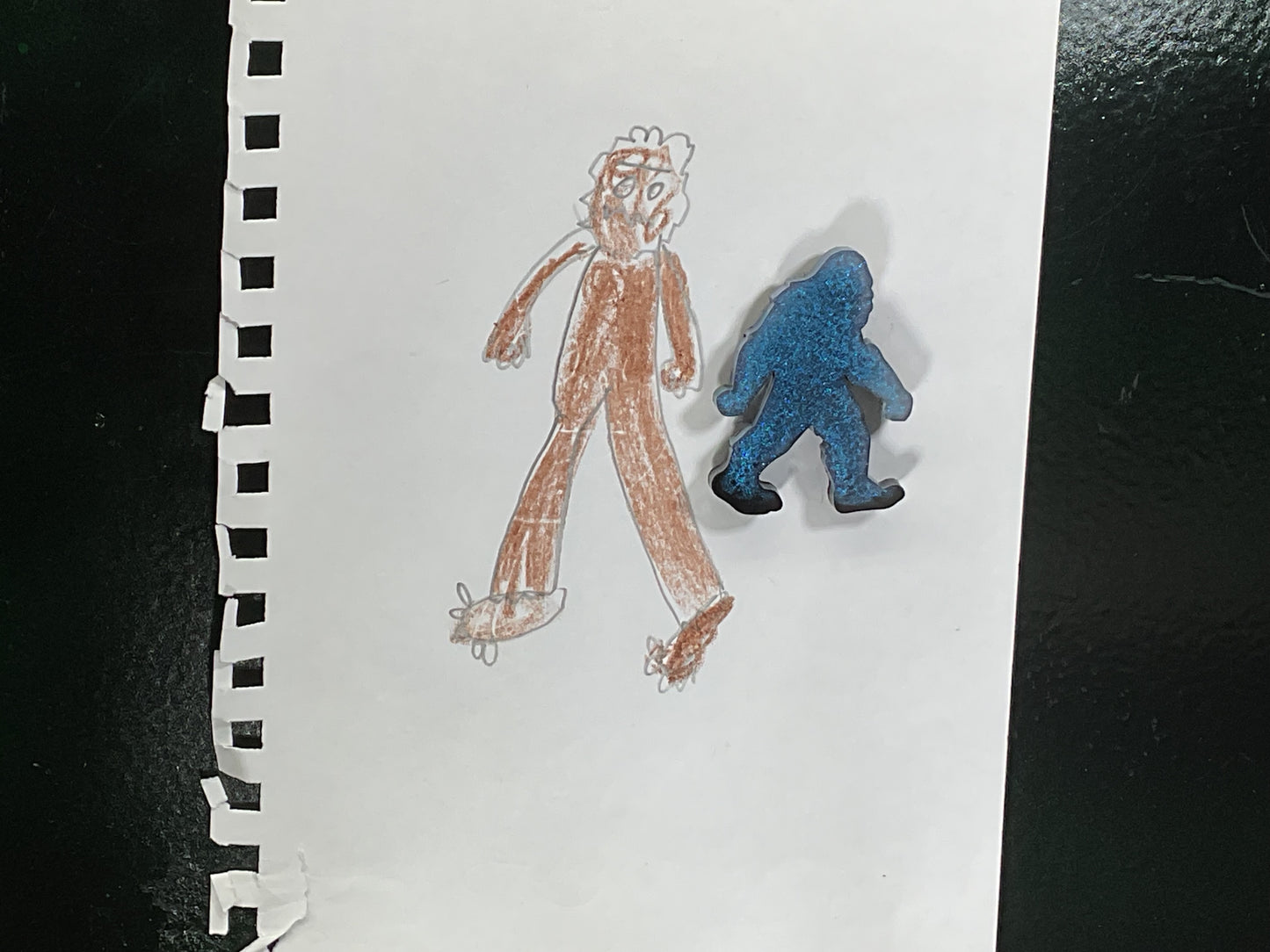 Small Sea Glass Blue Bigfoot Magnet