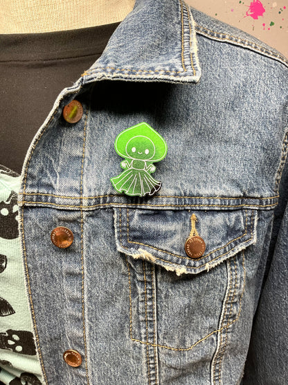 Green & Black Flatwoods Monster Pin-Glow In The Dark