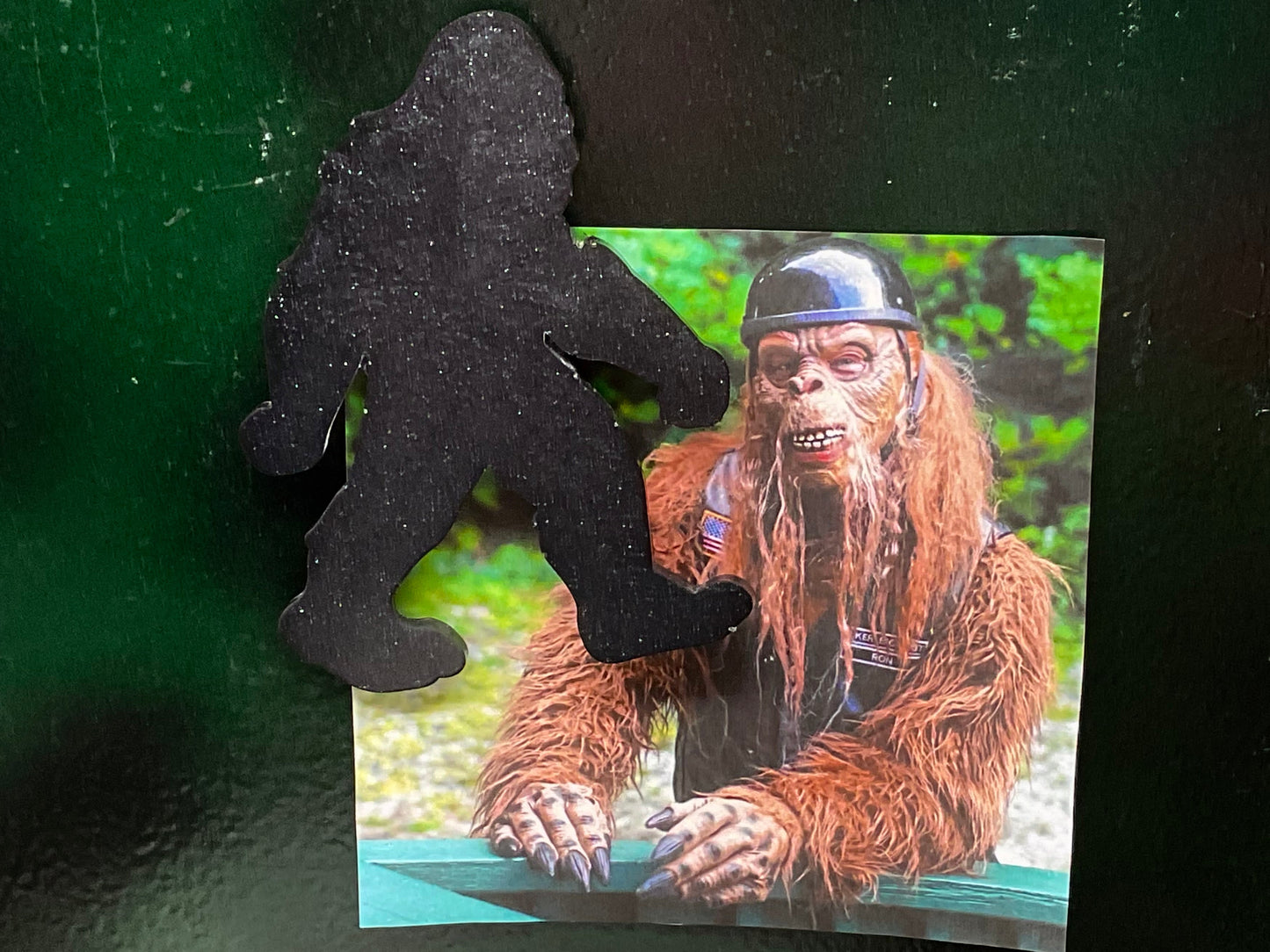 Large Black Glitter Bigfoot Magnet - 5 Inches Tall