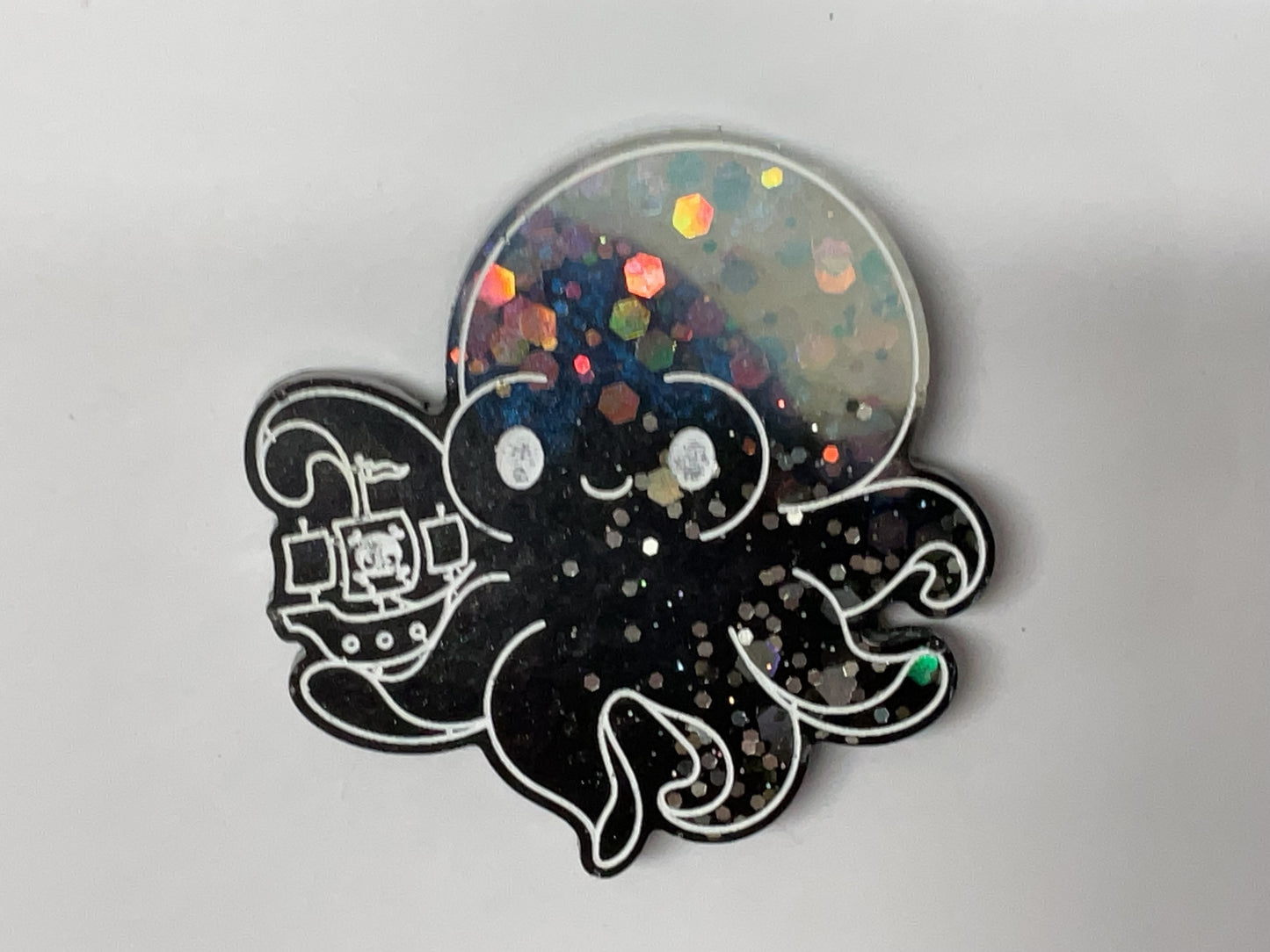 Small Black & White Kraken Magnet