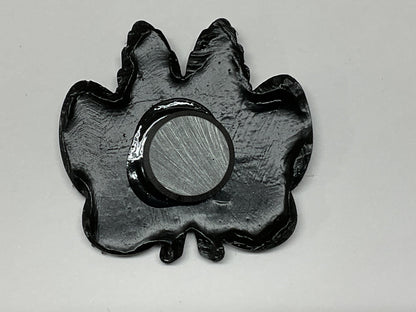Small Black Holographic Glitter Mothman Magnet