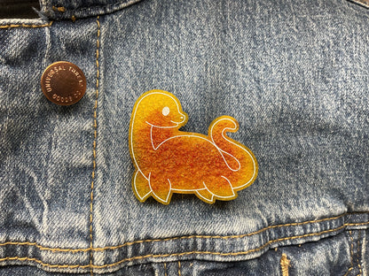 Fiery Orange Loch Ness Monster Pin
