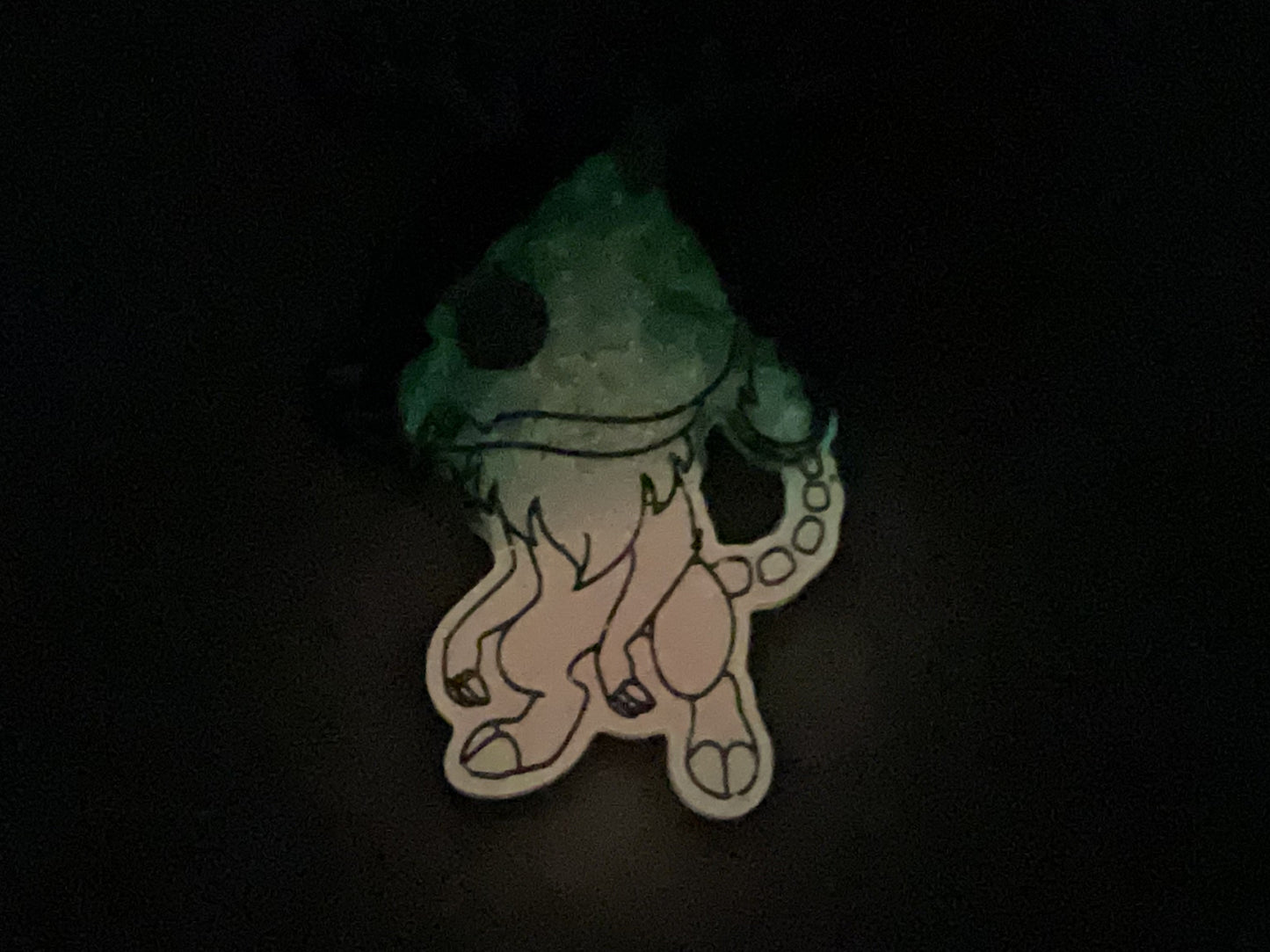 Small Pink & Black Wendigo Magnet Glow in the Dark