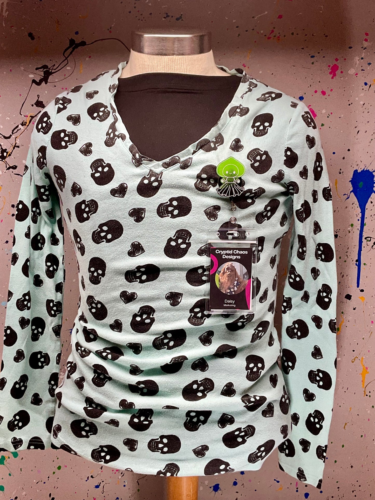 Black & Green Flatwoods Monster Retractable Badge Reel - Glow in the Dark