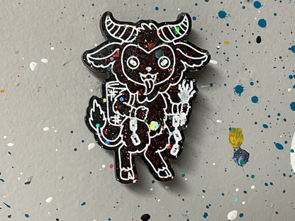 Small Holographic Glitter Krampus Magnet